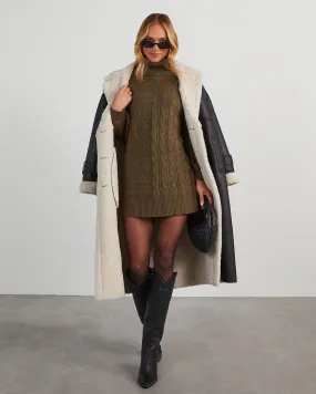 Sherwood Cable Knit Mini Sweater Dress