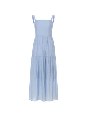 Sky back ribbon long dress