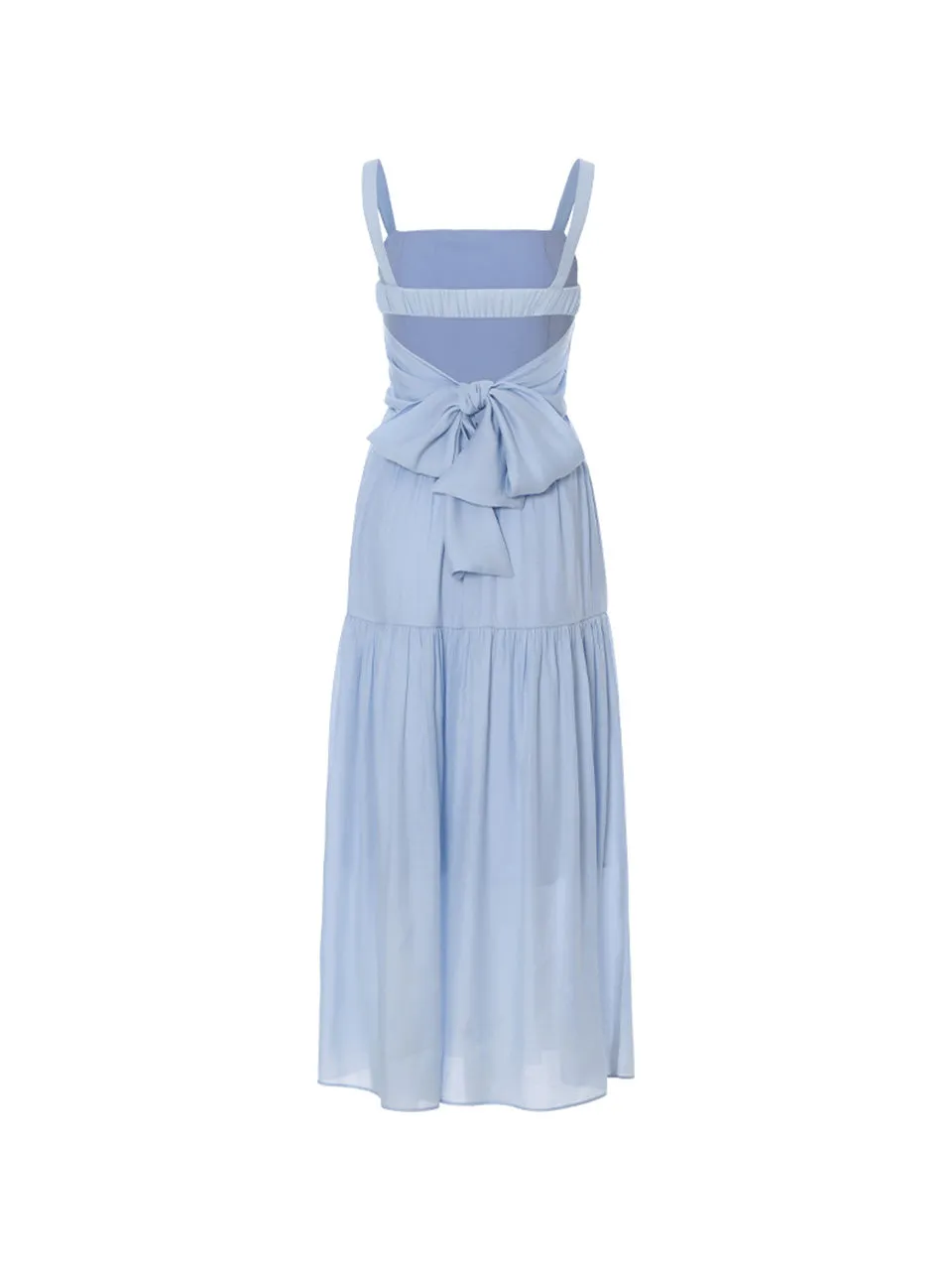 Sky back ribbon long dress