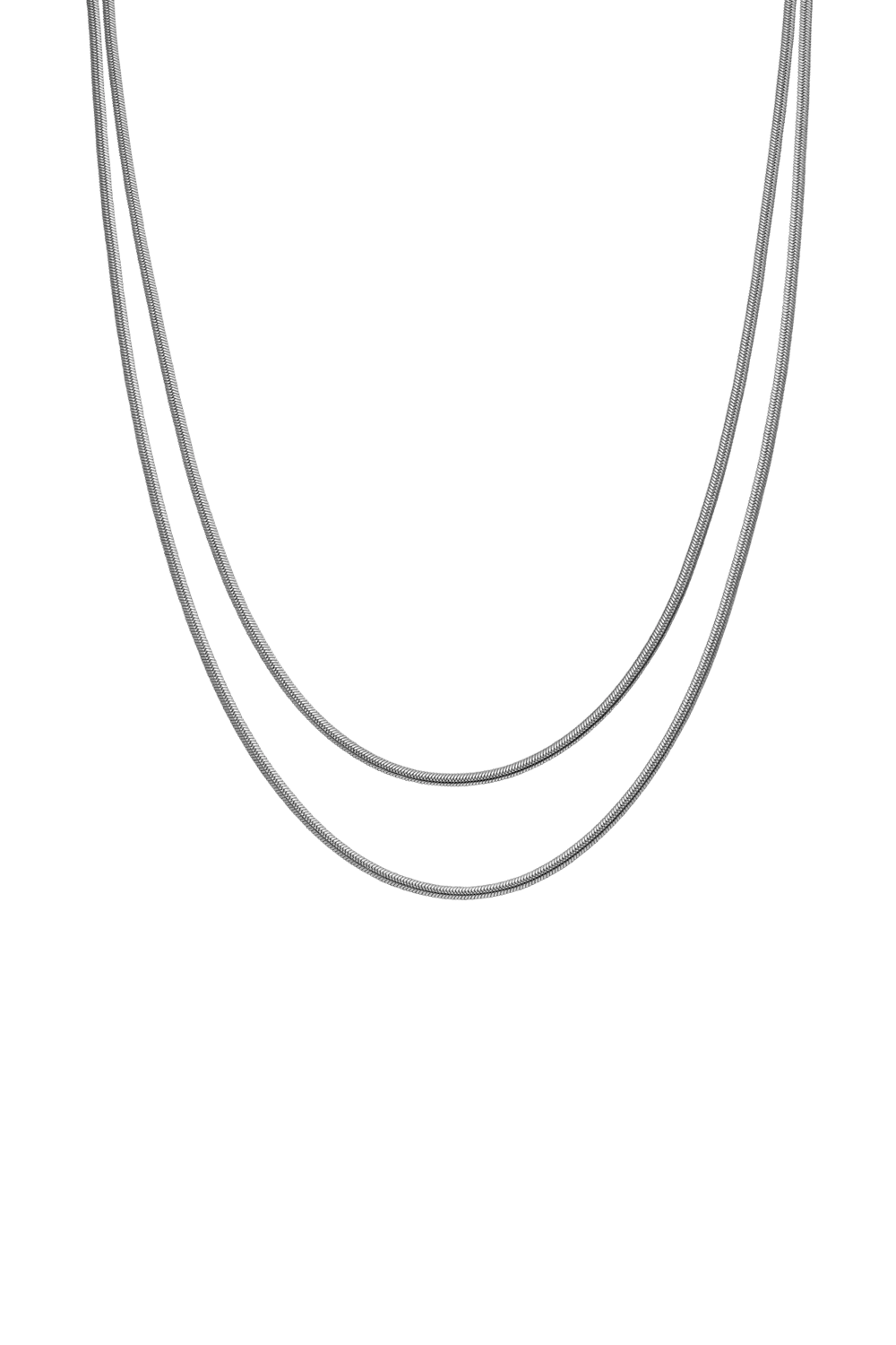 Sleek Multi-Layer Necklace Silver