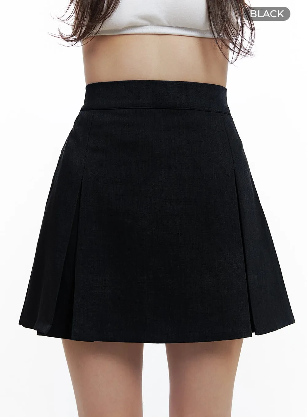 Sleek Pleated Solid Skirt OS416