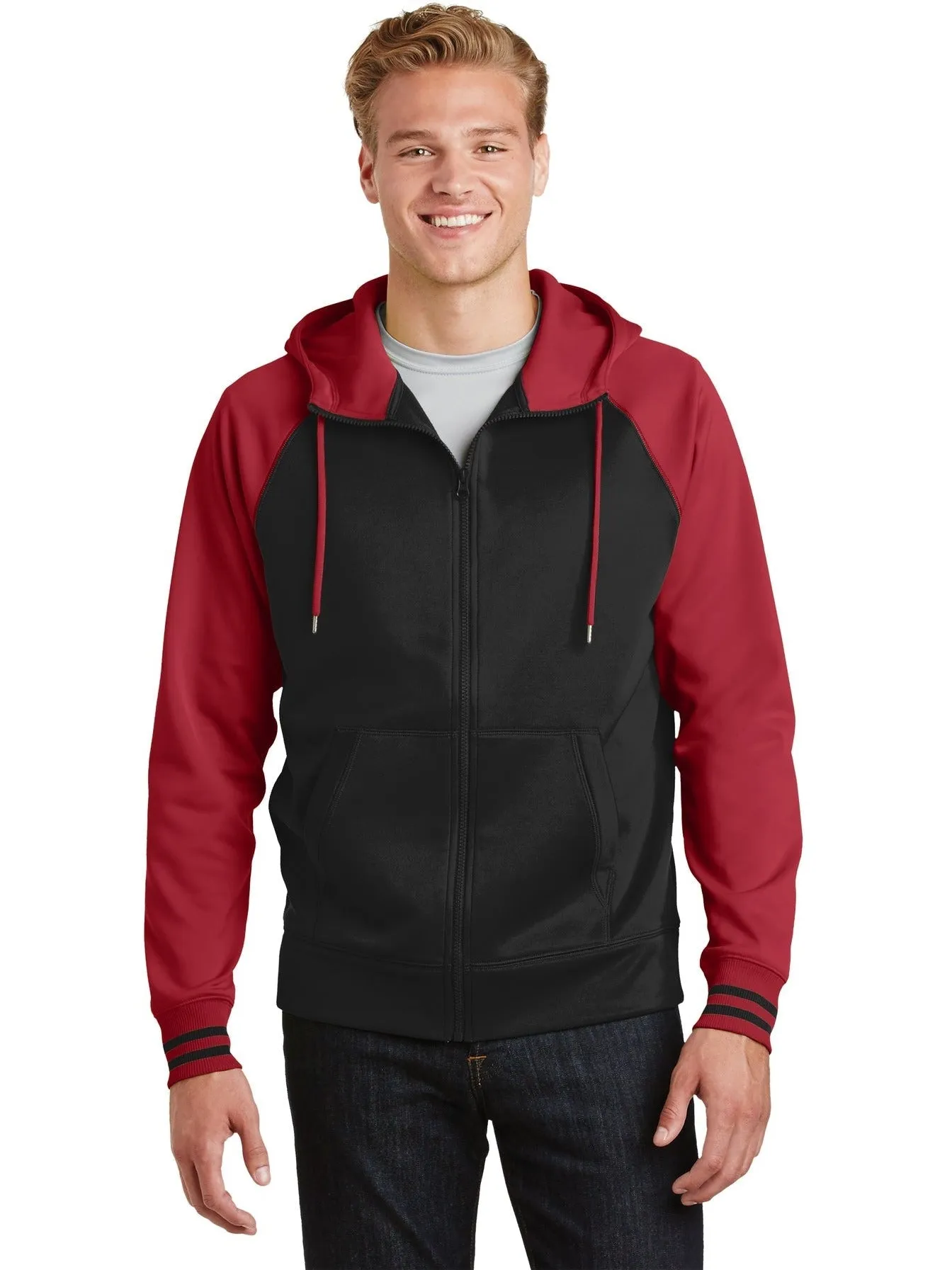 Sport-Tek Sport-Wick Varsity Fleece Full-Zip Hooded Jacket