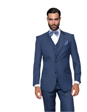 Statement 3 Piece Modern Fit Suit - Indigo | 100% Wool | Super 150's