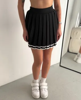 Striped Pleated Shorts Skirt