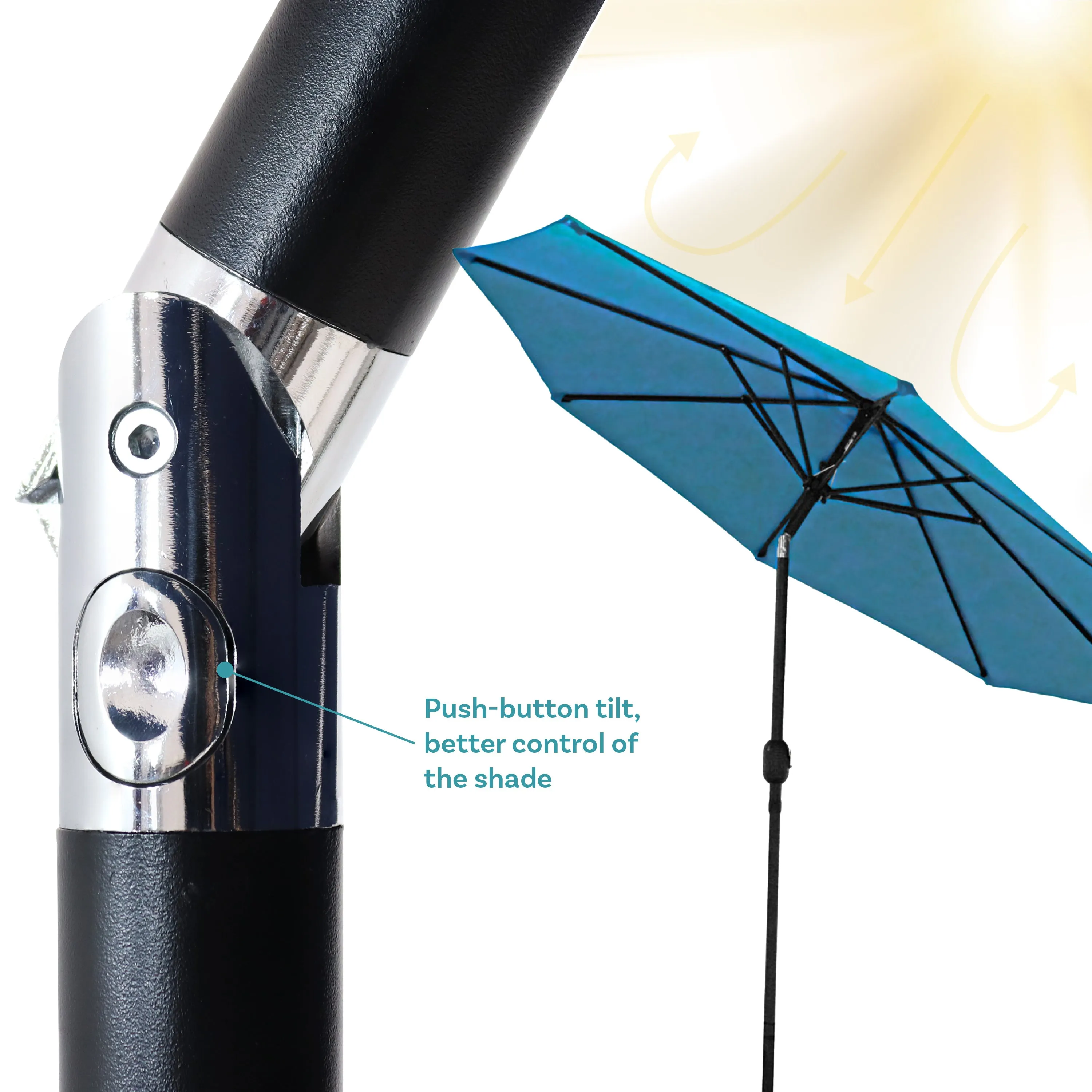 Sunnydaze Aluminum 9' Patio Umbrella with Tilt and Crank