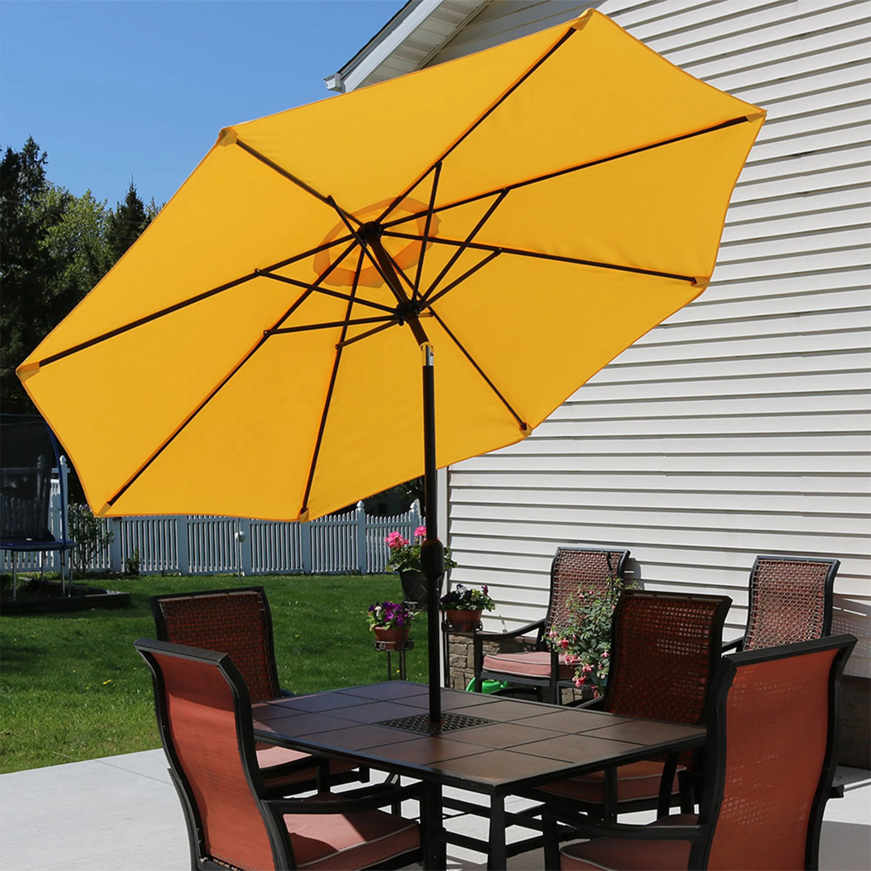 Sunnydaze Aluminum 9' Patio Umbrella with Tilt and Crank