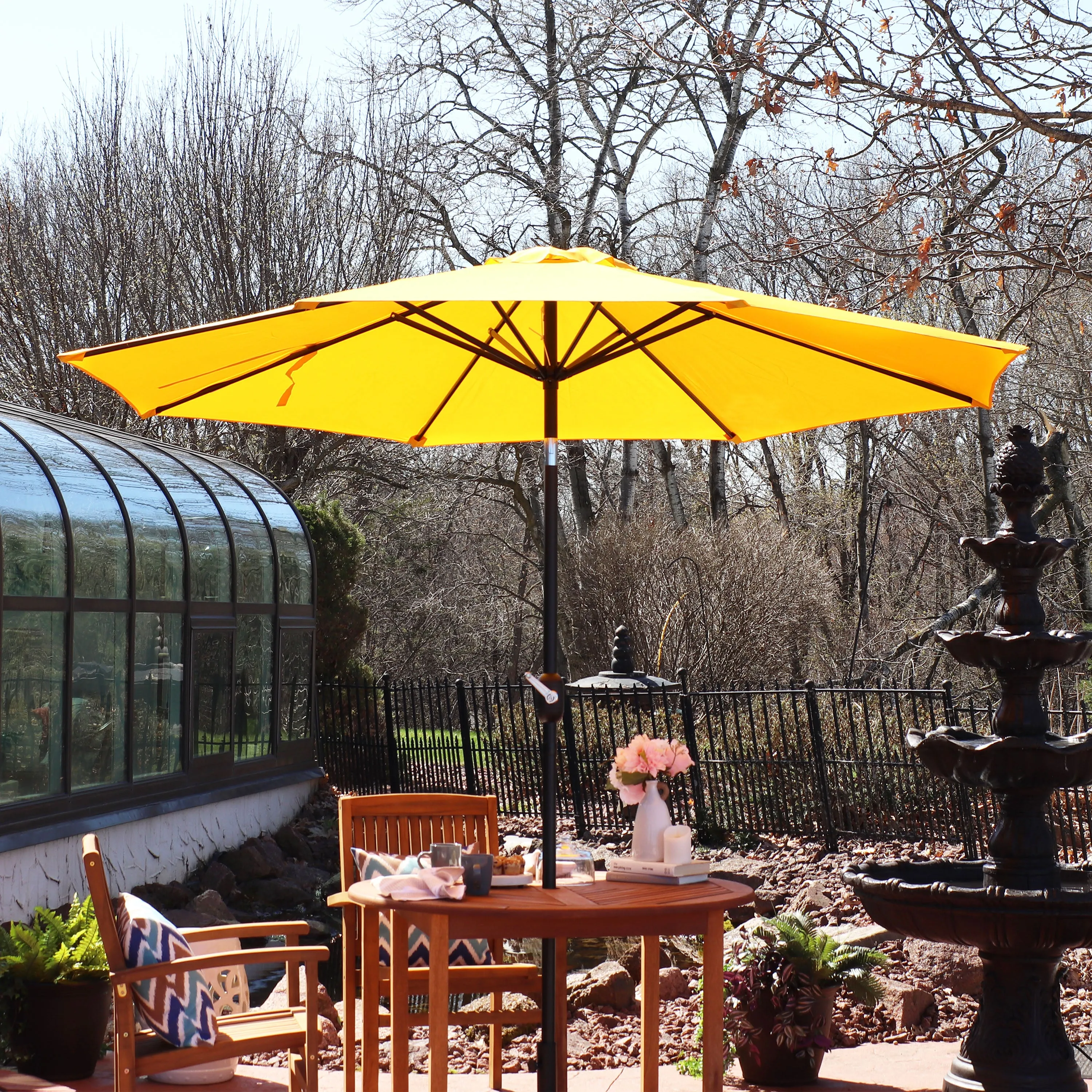 Sunnydaze Aluminum 9' Patio Umbrella with Tilt and Crank