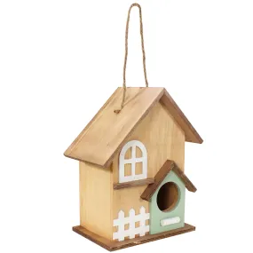 Sunnydaze Country Cottage Wooden Outdoor Hanging Bird House - 9.25"