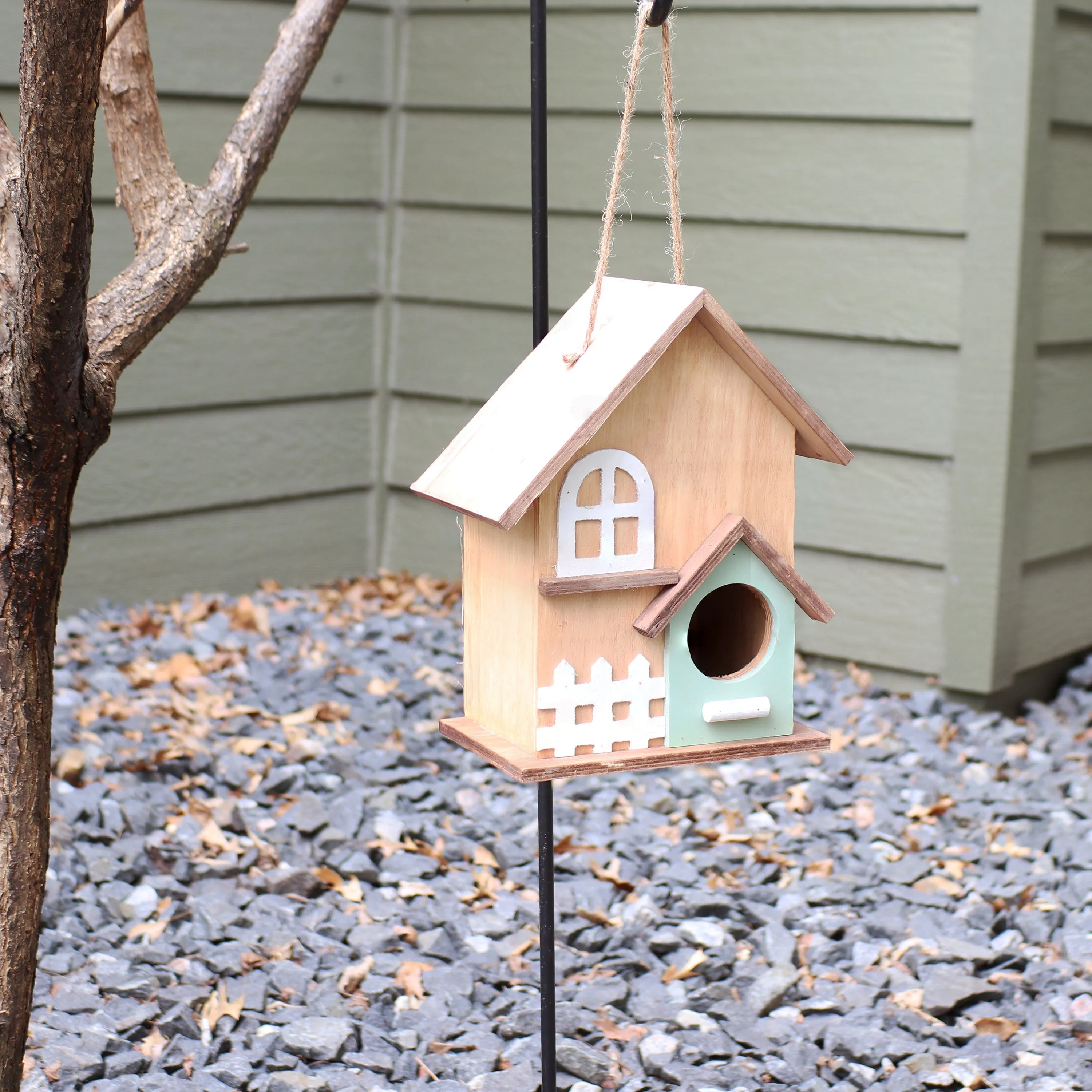 Sunnydaze Country Cottage Wooden Outdoor Hanging Bird House - 9.25"