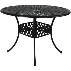 Sunnydaze Crossweave Cast Aluminum Round Patio Table - 41" Diameter