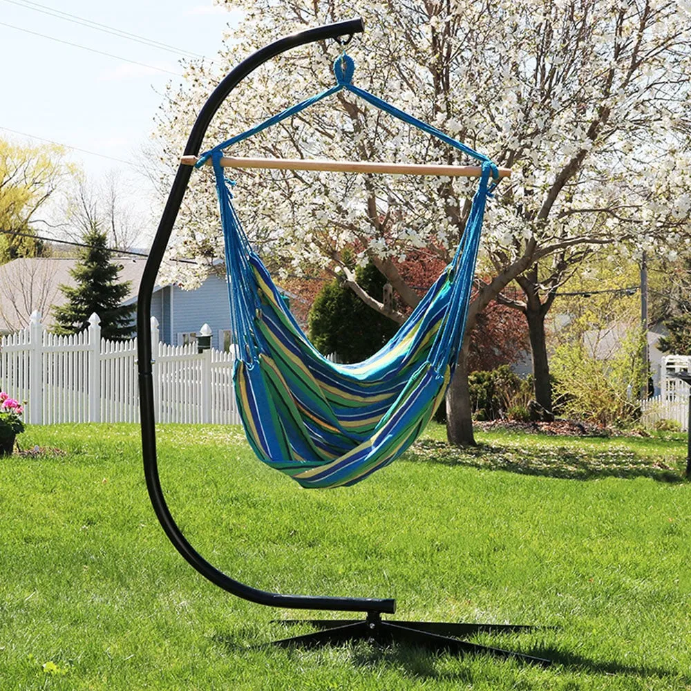 Sunnydaze Extra Large Outdoor Hanging Rope Hammock Chair Swing - Ocean Breeze