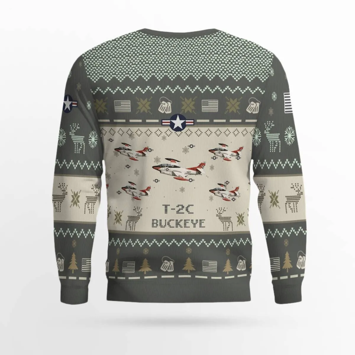 T-2C Buckeye T2C_Aircraft Ugly Sweater, Ugly Sweater Christmas Shirt for Men Dad Veteran