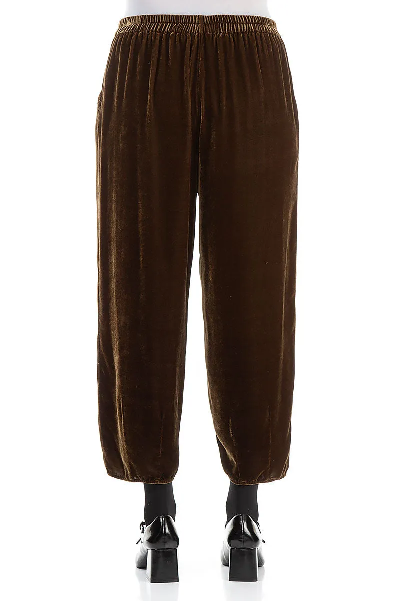 Taper Golden Sage Silk Velvet Trousers