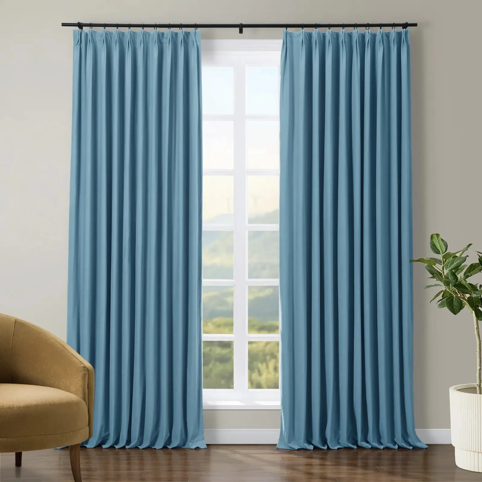 Tavis Premium Velvet Curtain Pleated