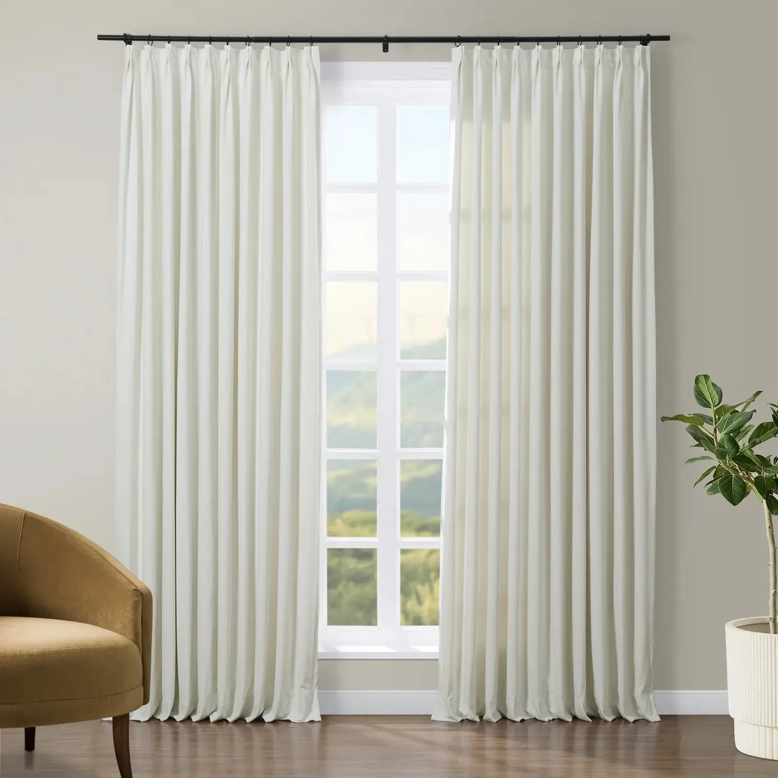 Tavis Premium Velvet Curtain Pleated