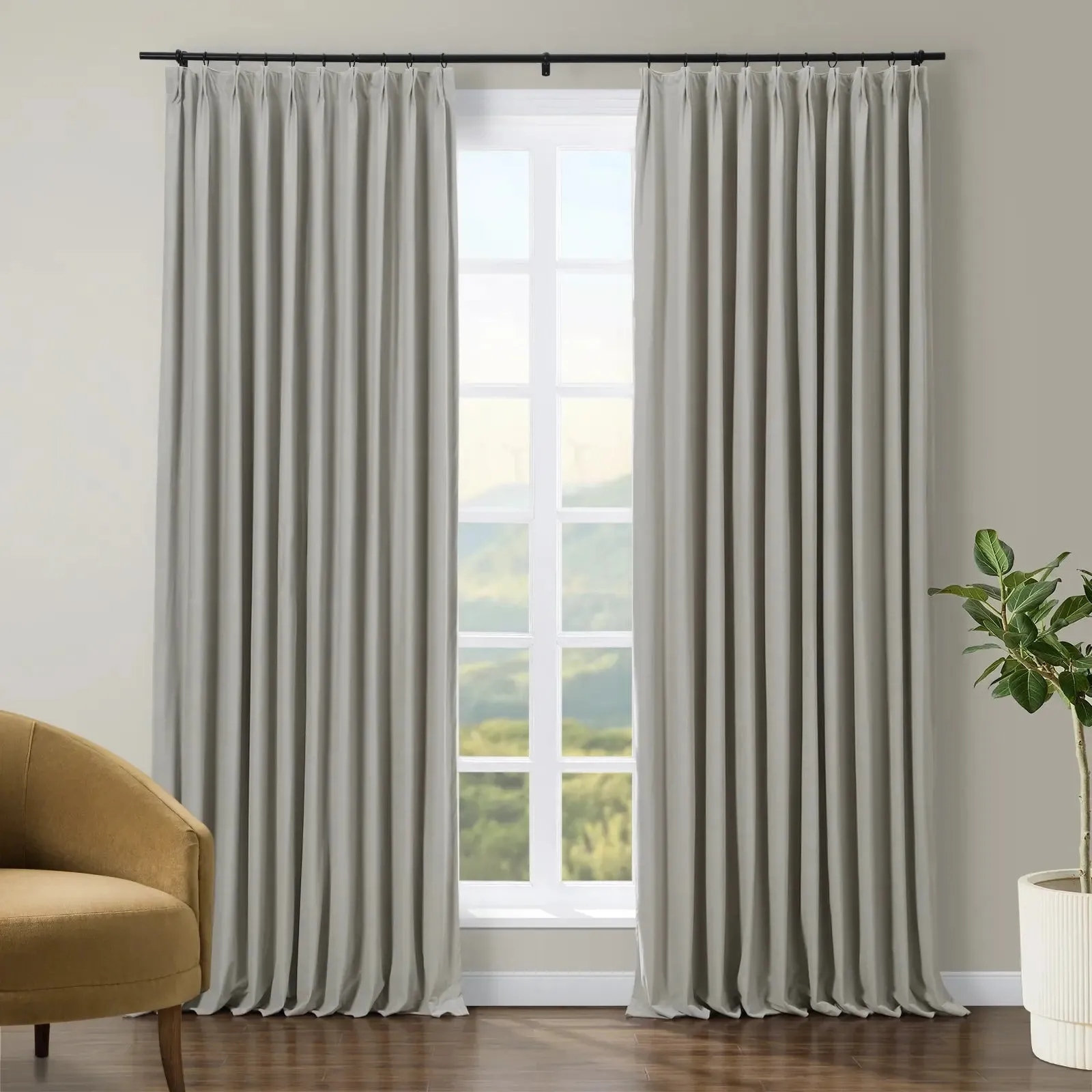 Tavis Premium Velvet Curtain Pleated