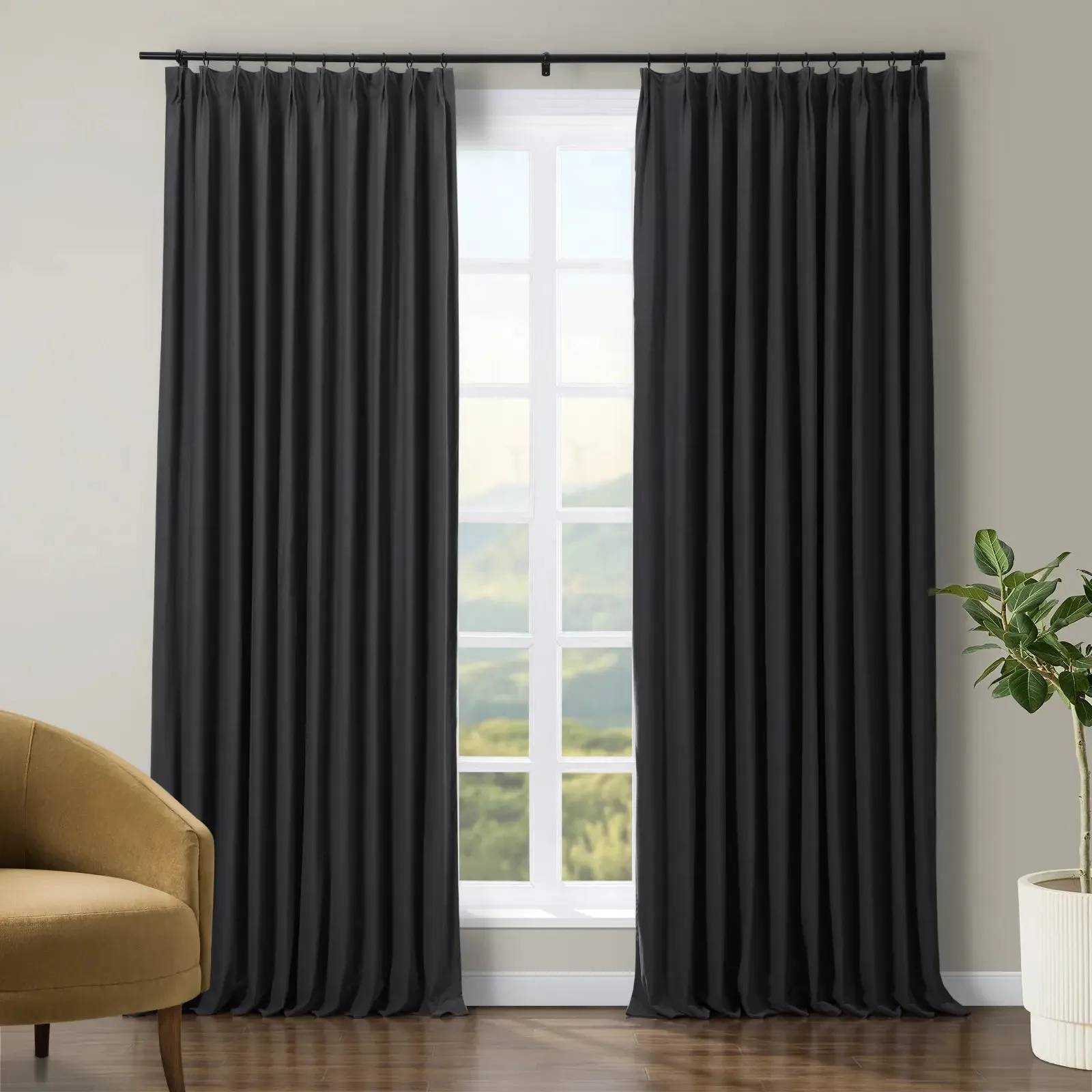 Tavis Premium Velvet Curtain Pleated