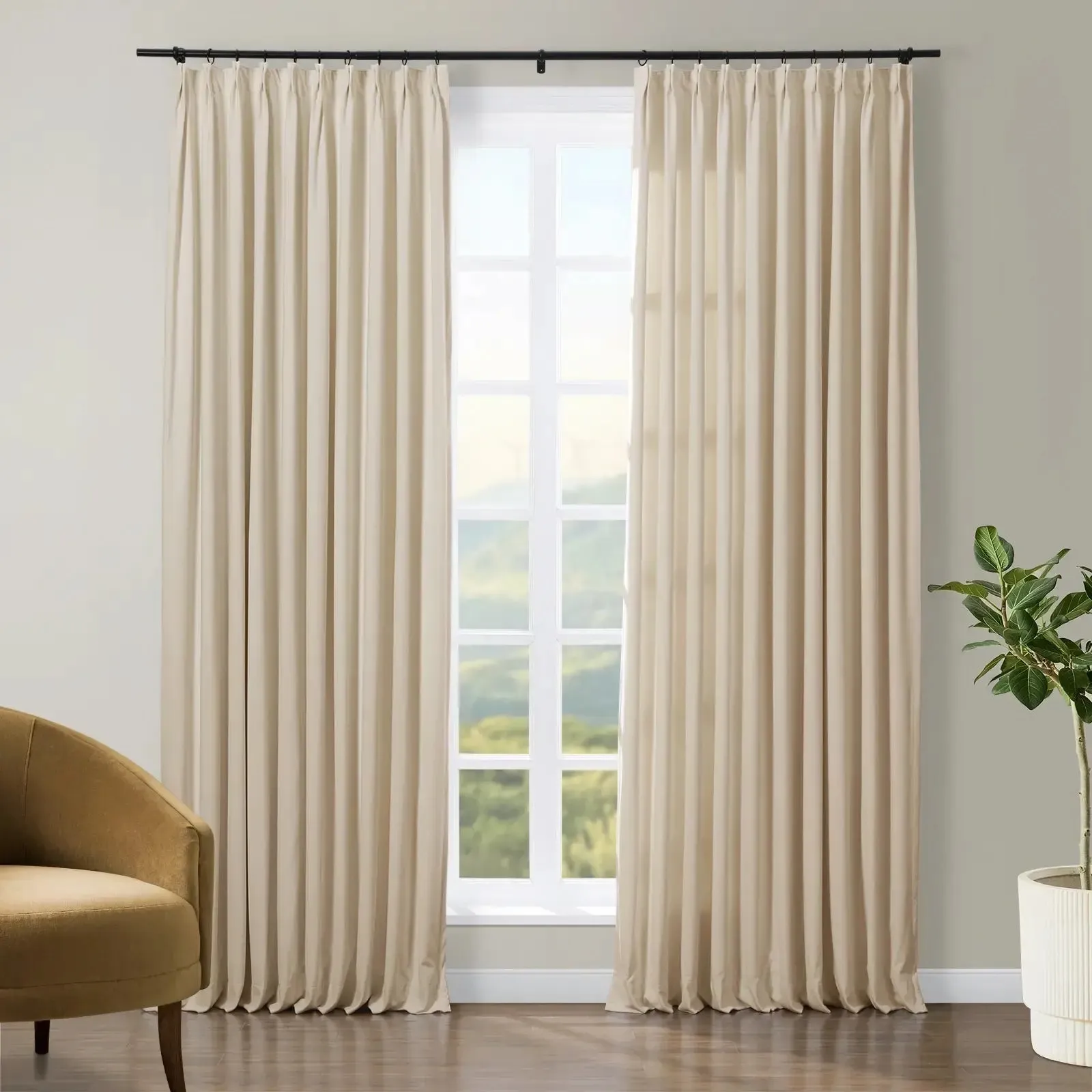 Tavis Premium Velvet Curtain Pleated