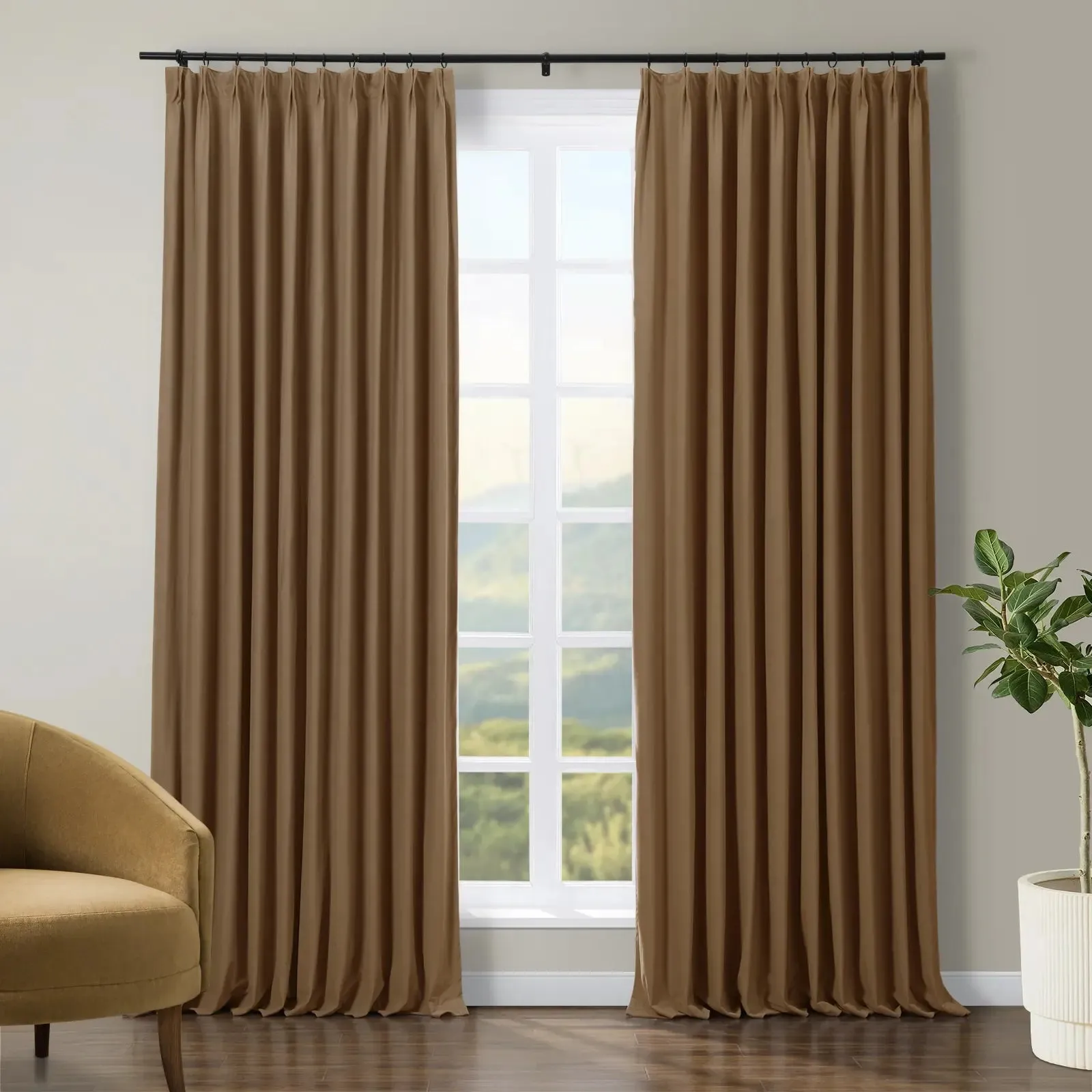 Tavis Premium Velvet Curtain Pleated