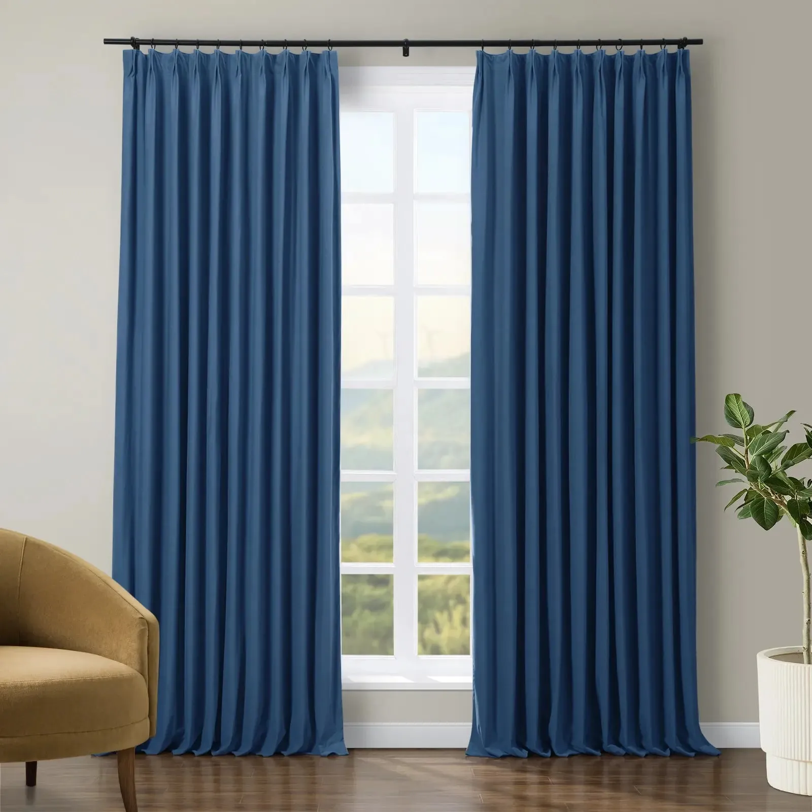 Tavis Premium Velvet Curtain Pleated