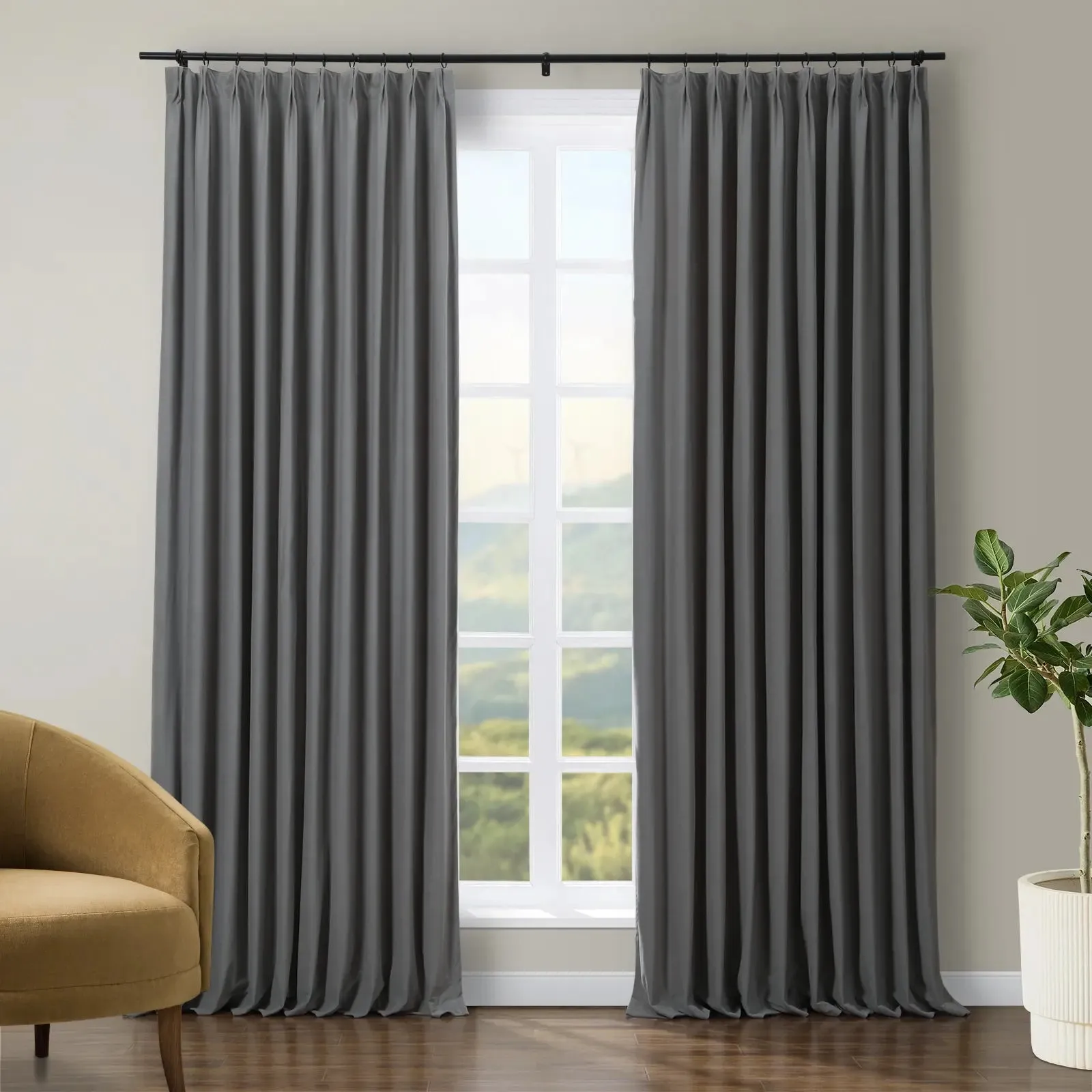 Tavis Premium Velvet Curtain Pleated