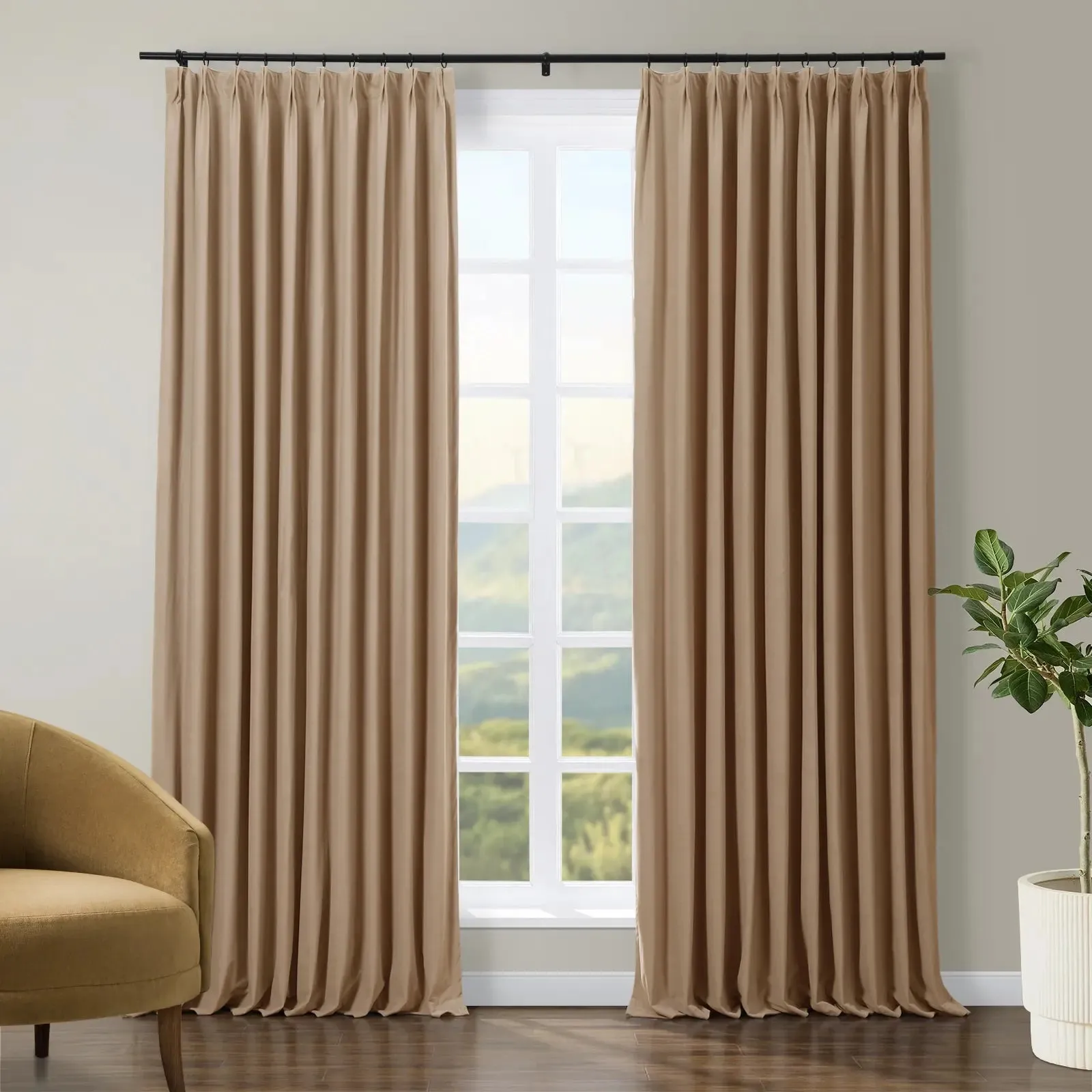 Tavis Premium Velvet Curtain Pleated