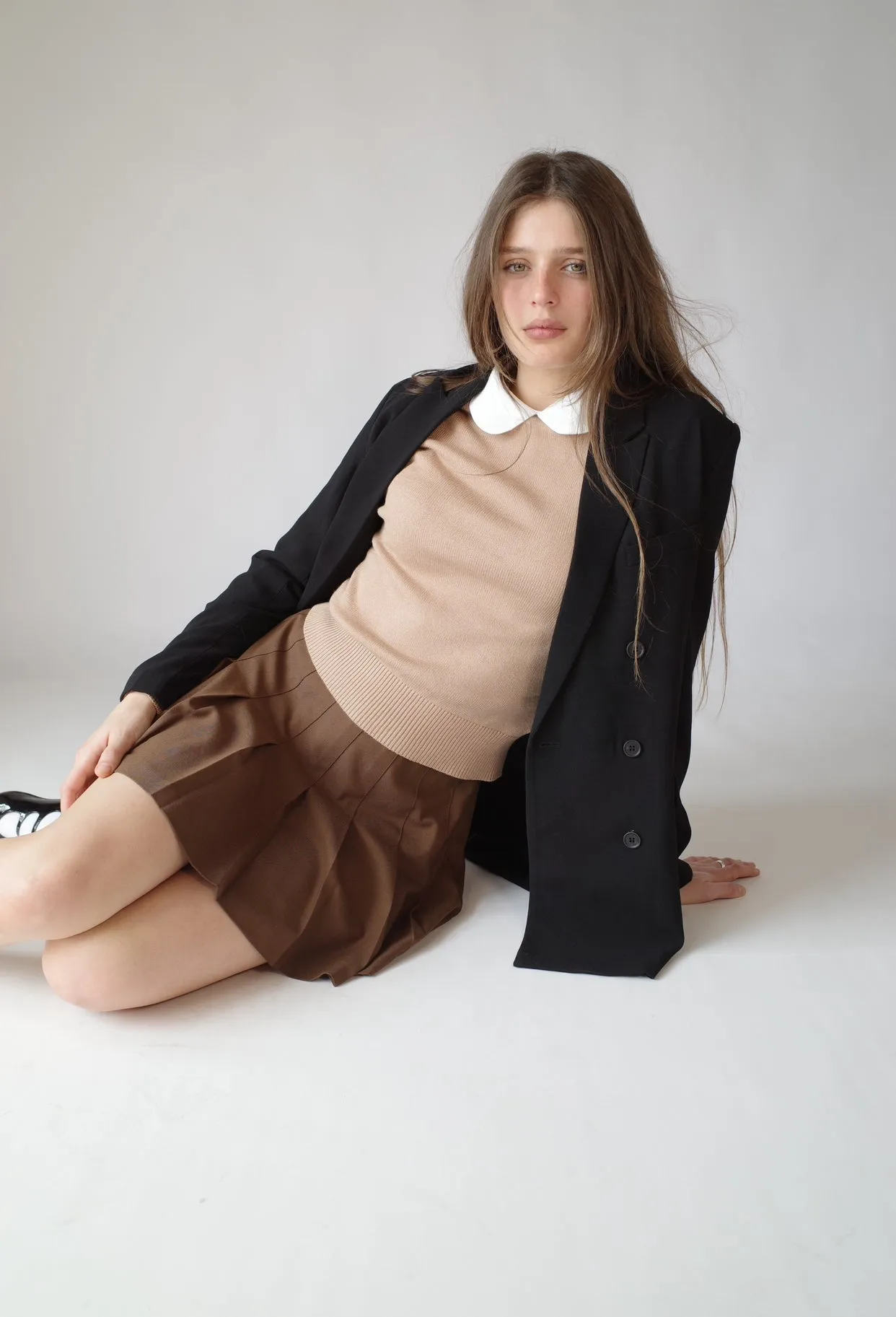 The Pleated Brown Skirt