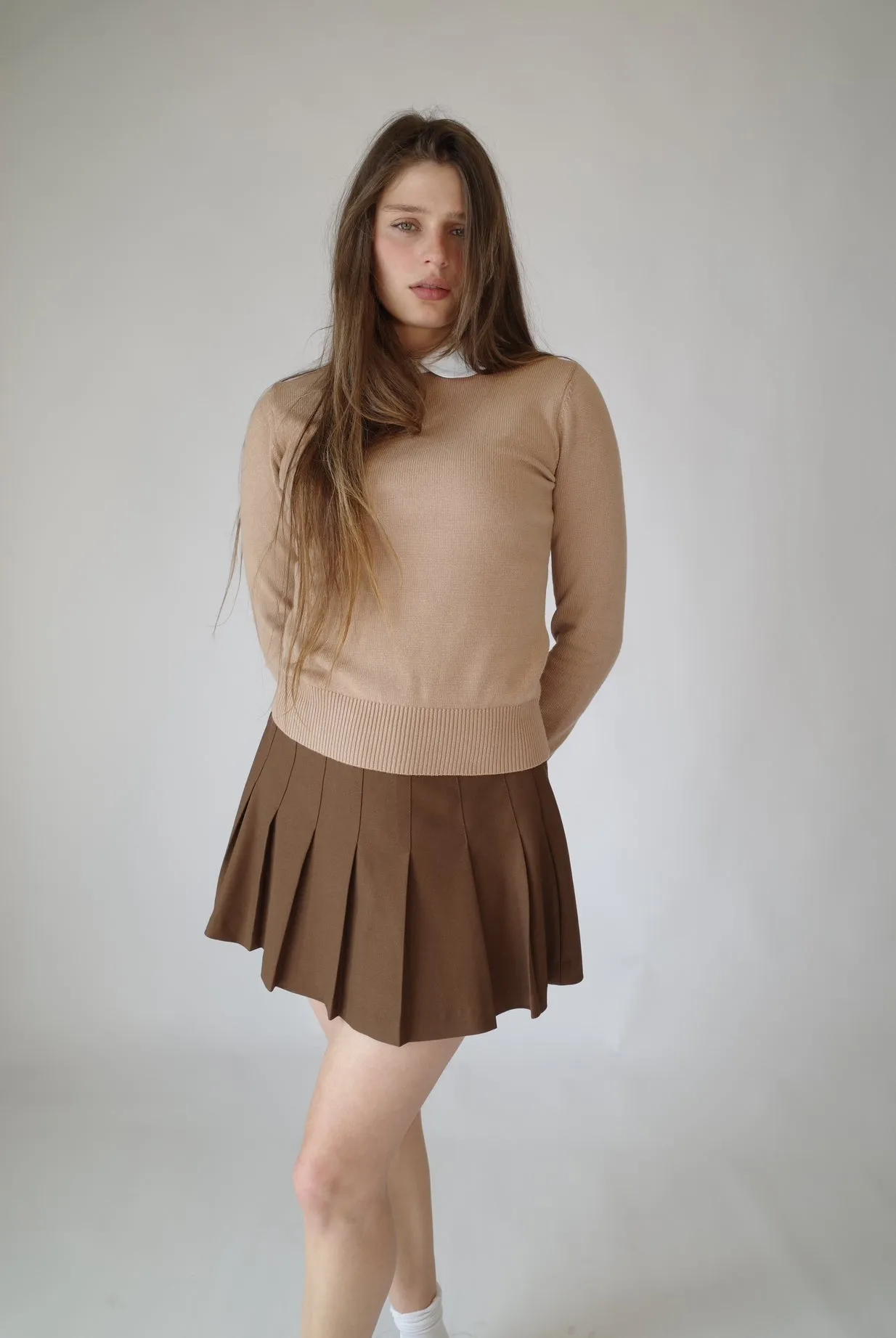 The Pleated Brown Skirt