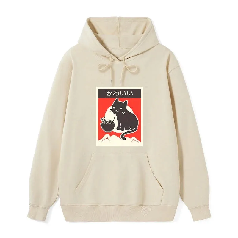 Tokyo-Tiger "Kawaii" Vintage Style Japenese Ramen Cat Classic Hoodie