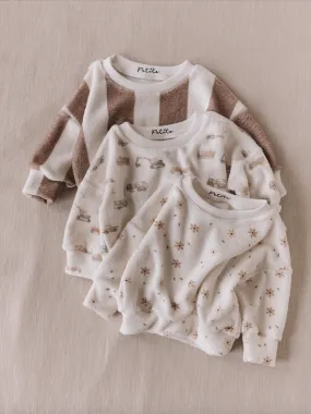 Toweling Tiny Flowers Baby Sweater