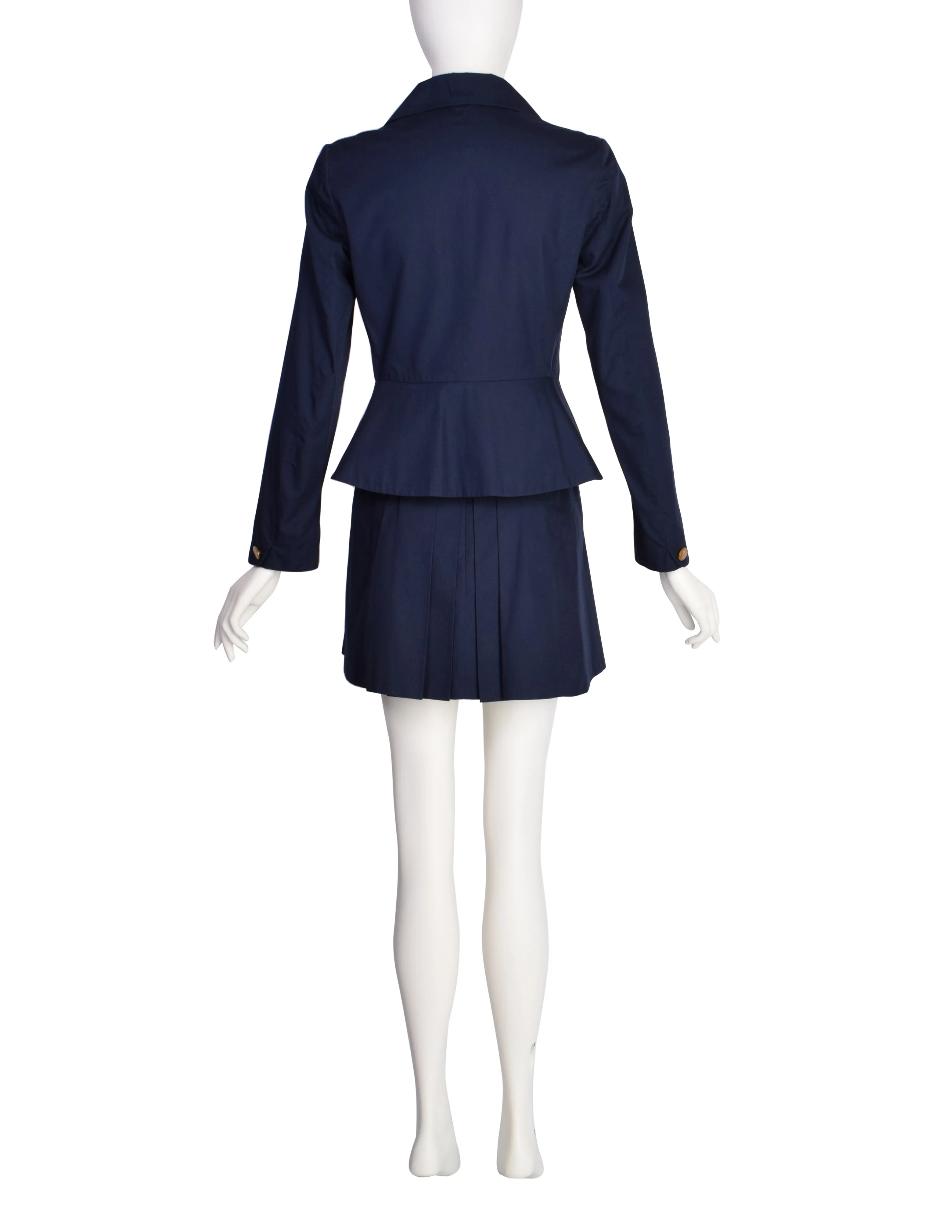 Vivienne Westwood Vintage SS 1993 Iconic Navy Blue Bettina Jacket Mini Skirt Suit