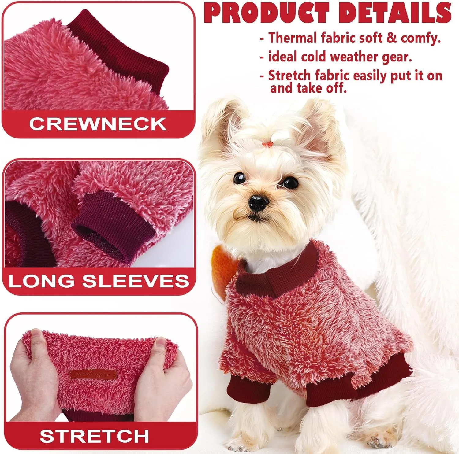 Warm Fleece Small Dog Sweater