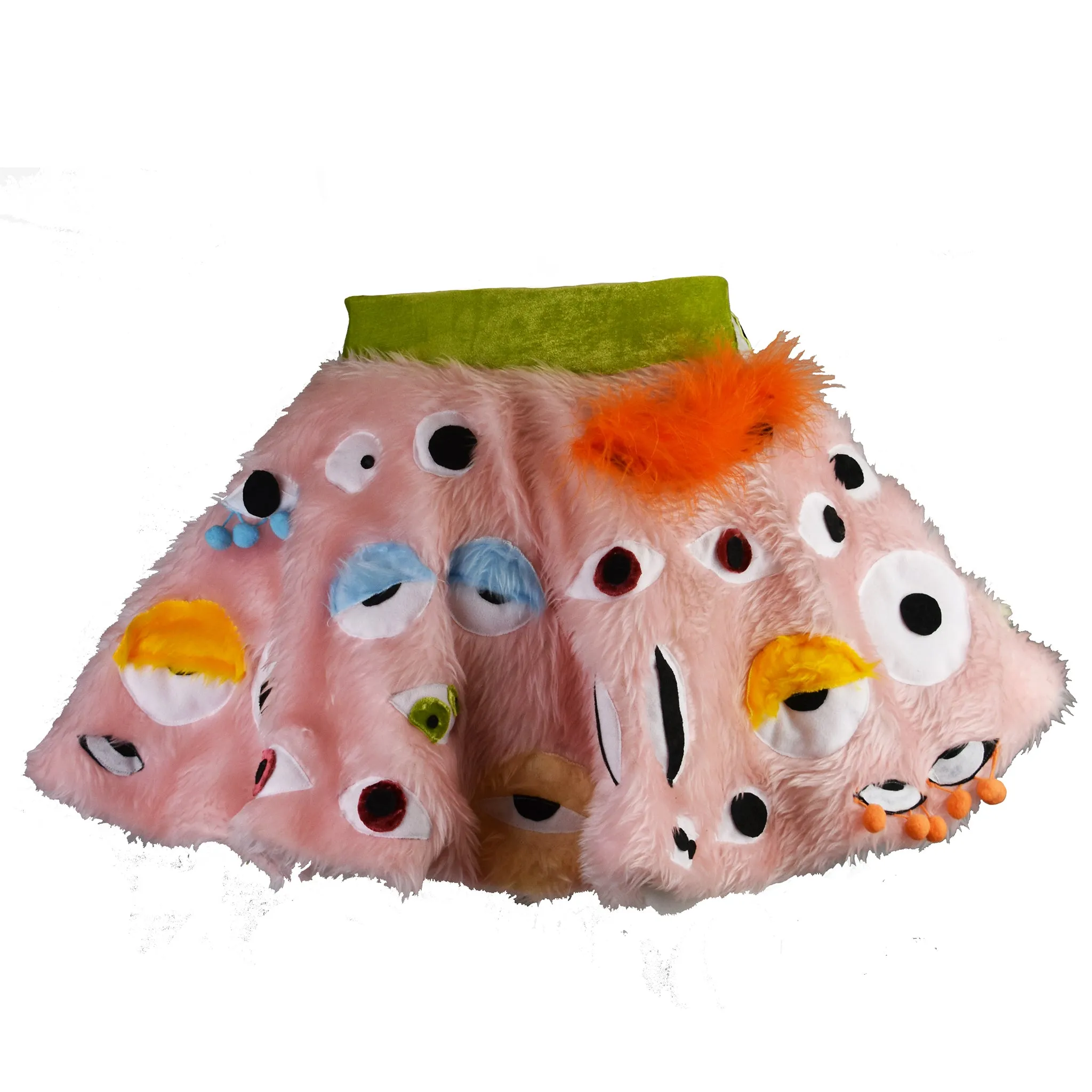 What U Lookin' At Pink Furry Eye Skirt