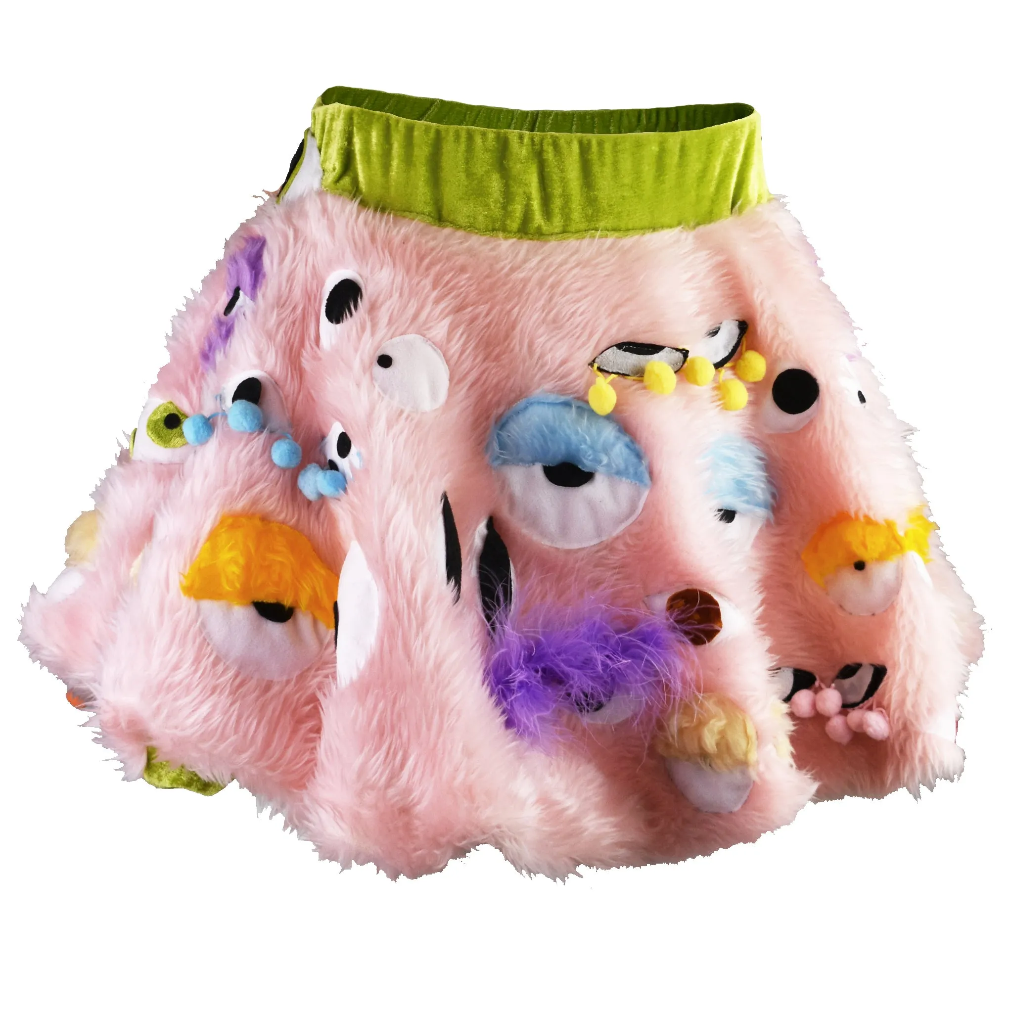 What U Lookin' At Pink Furry Eye Skirt