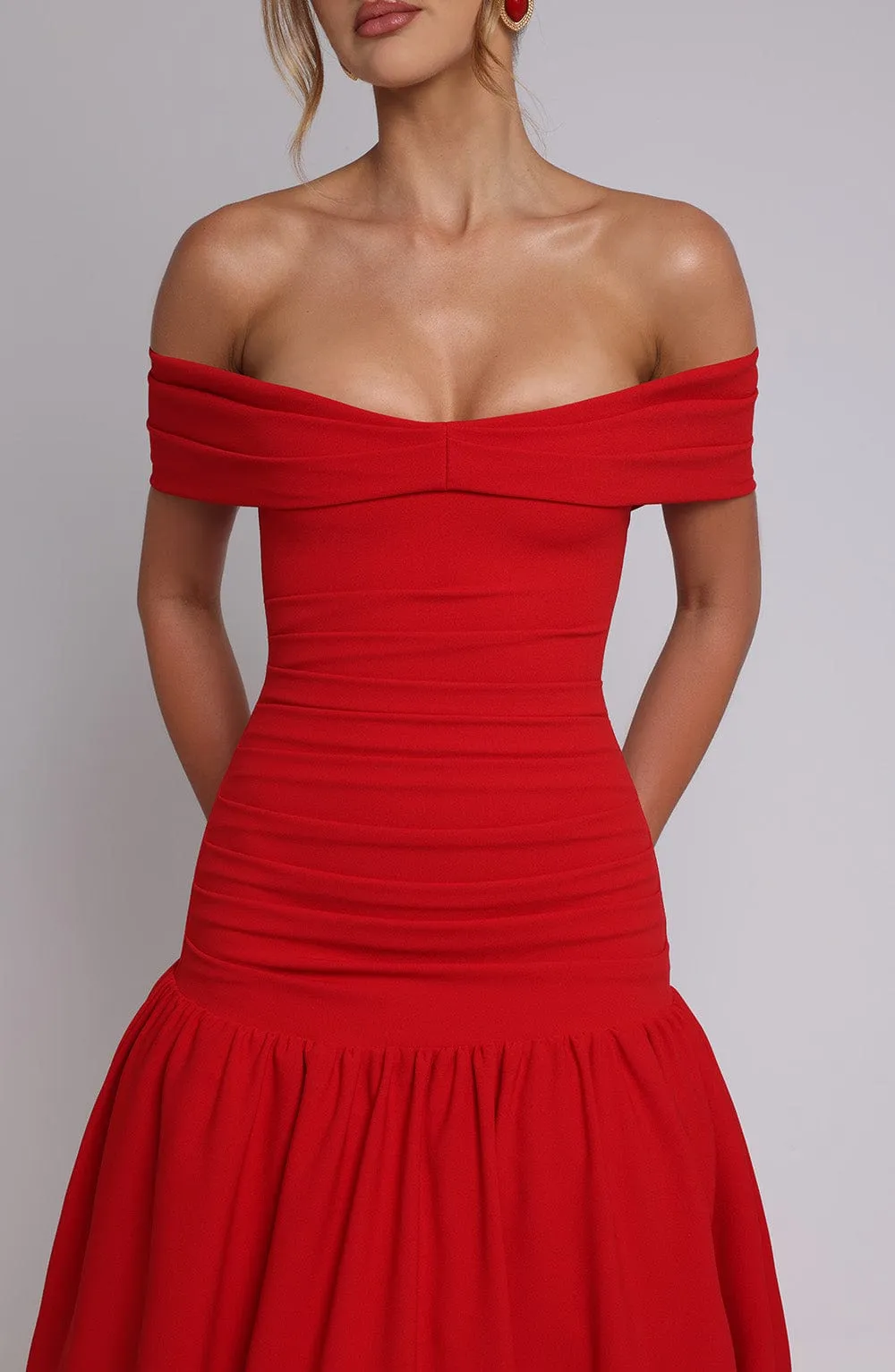 Wilhelmina Midaxi Dress - Red