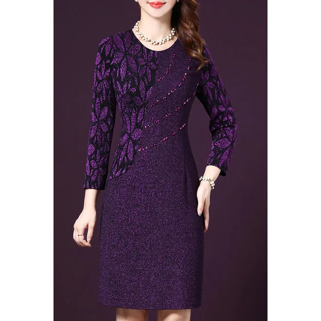 Women Shining Warm Winter Fashionable Party Dress - WDC14691