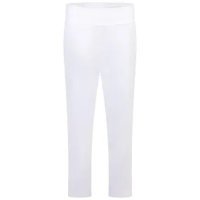 Womens Ultimate365 Regular Fit Solid Ankle Trousers White - 2024