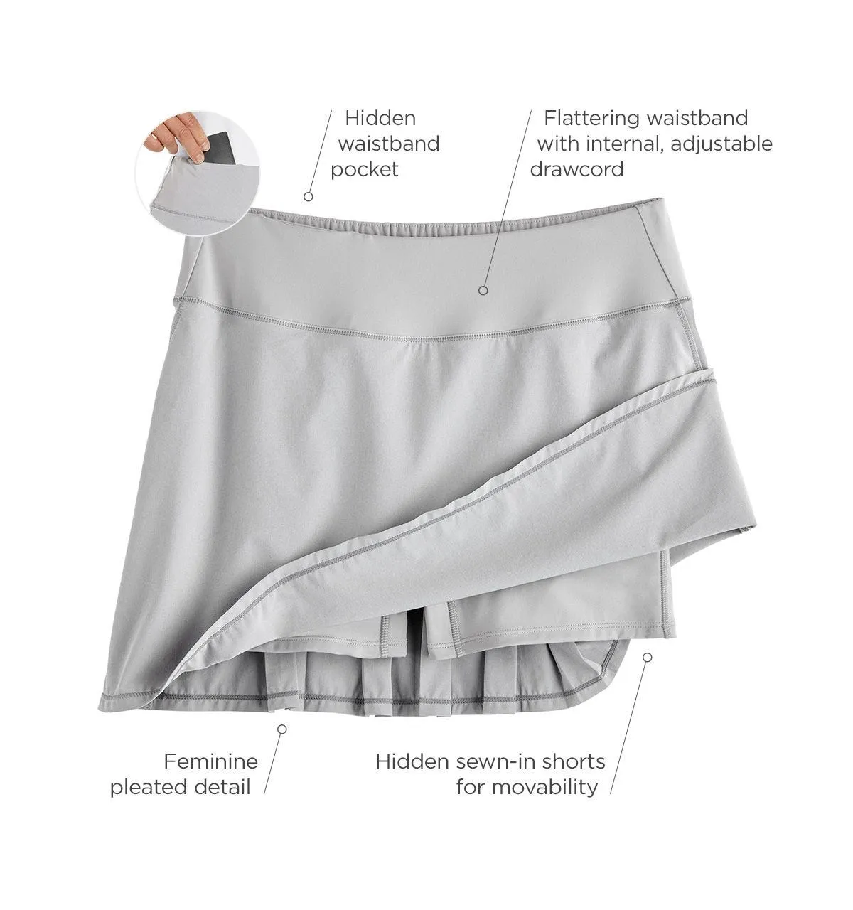 Women's Volle Tennis Skort  |  Cool Grey