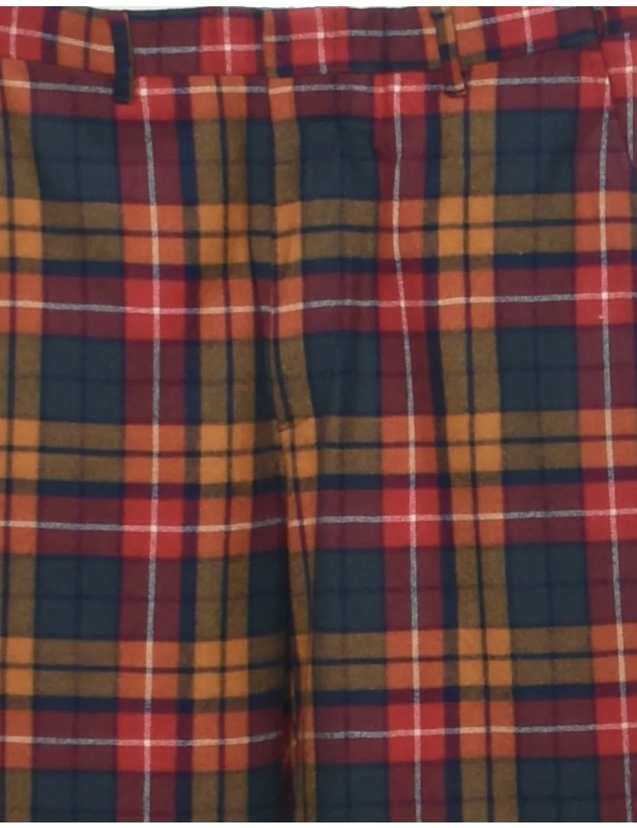 Wool Checked Pattern Trousers - W32 L30