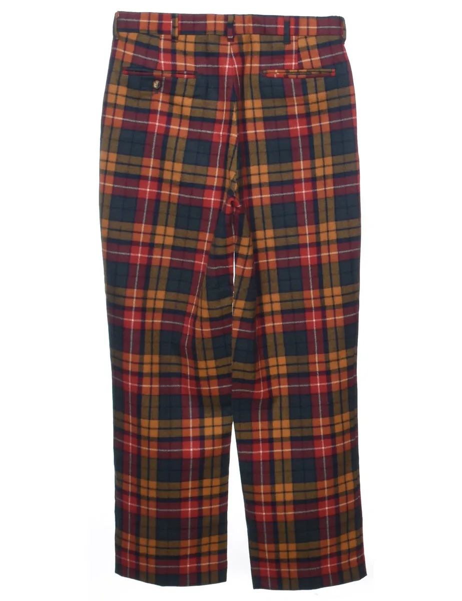 Wool Checked Pattern Trousers - W32 L30