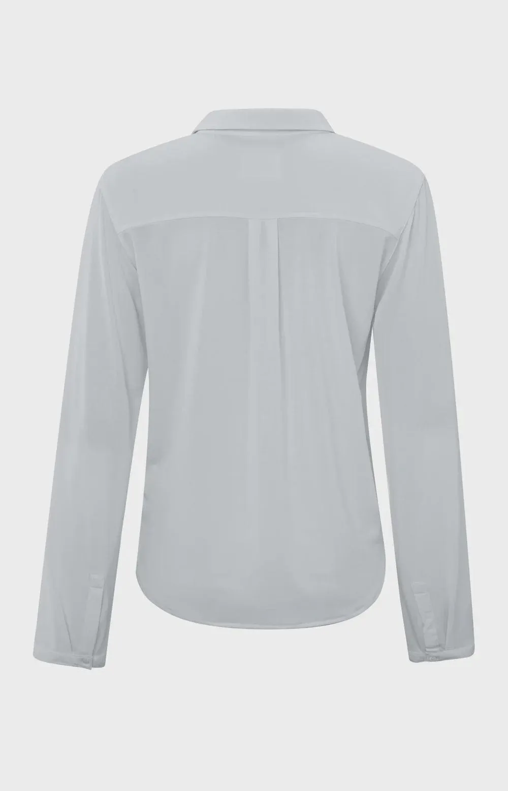 Yaya Jersey  V-neck top with Collar Sky Grey