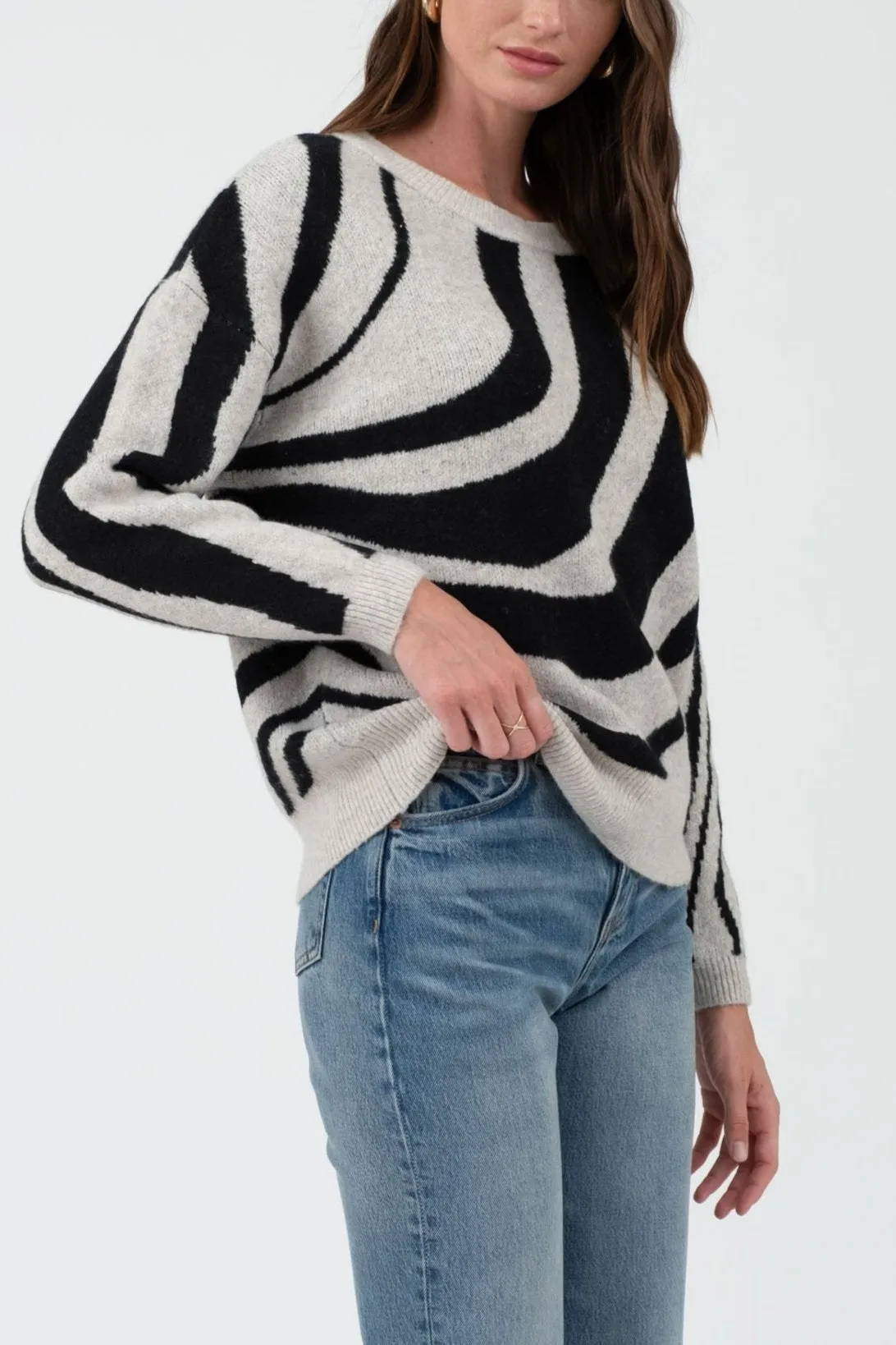 Zebra Print Long Sleeve Sweater