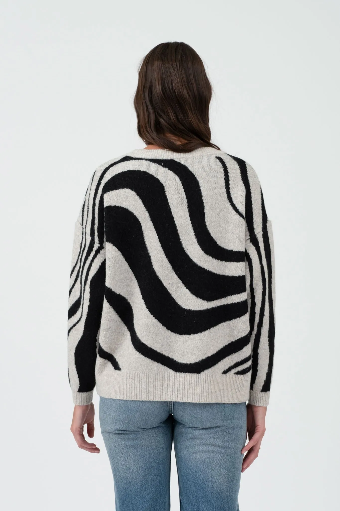 Zebra Print Long Sleeve Sweater